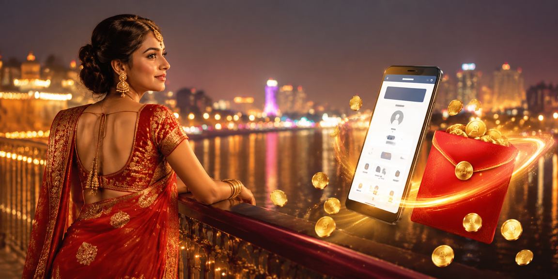 VIP bonus promotion with red envelopes at Ahmedabad riverfront