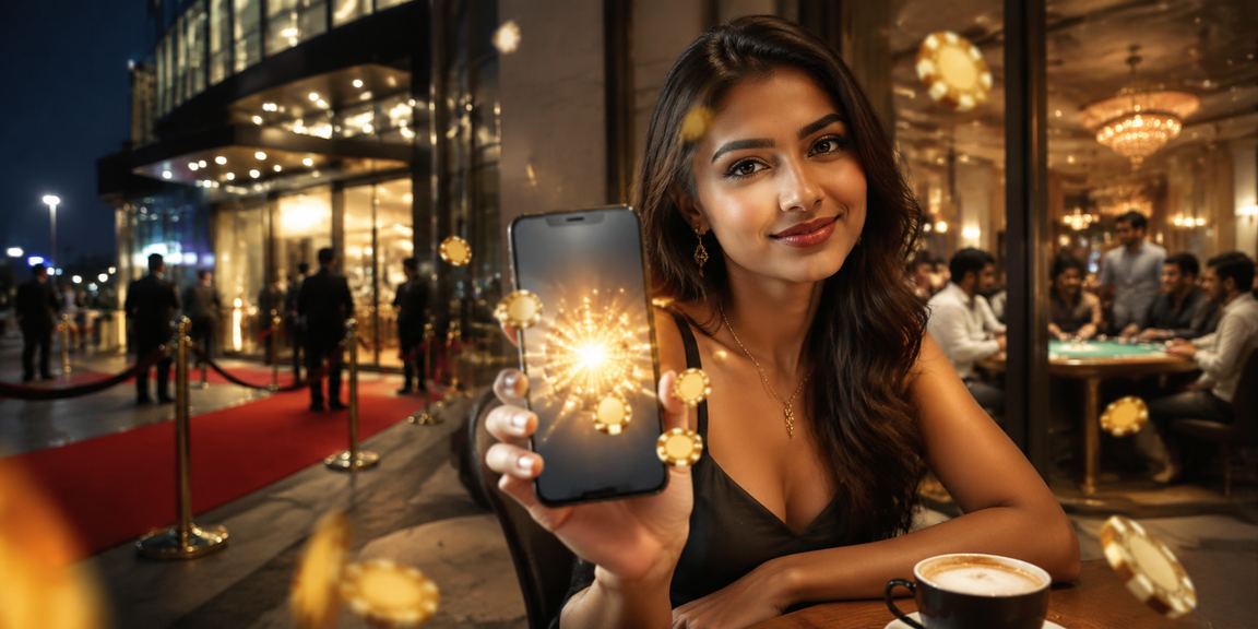 Mobile player enjoying slots gaming on device